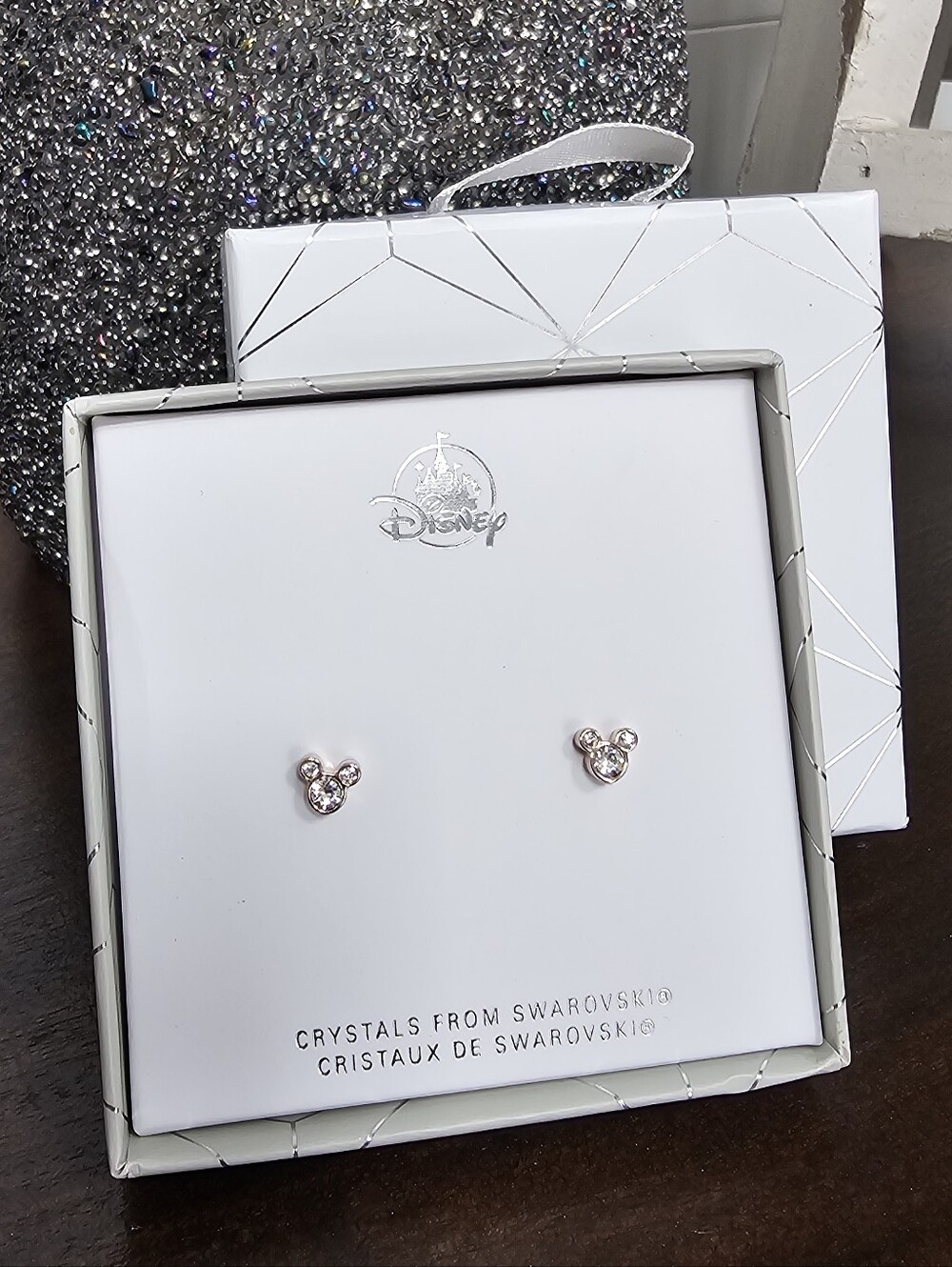 Disney Rose Gold Mickey Crystal Stud Earrings